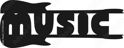 Music - E-Gitarre Schriftzug