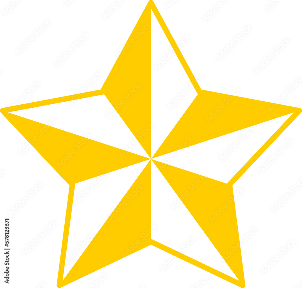 Single Isolated Fat Cute Shaded Golden Star Icon with 3D Effect. Vector Image. Single Isolated Fat Cute Shaded Golden Star Icon with 3D Effect. Vector Image.