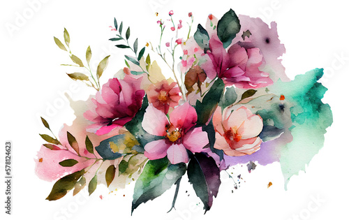 Fotografia Watercolor illustration of flowers