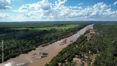 Wallpaper Mural Aerial footage of Burdekin River Herveys range road Townsville Queensland Torontodigital.ca