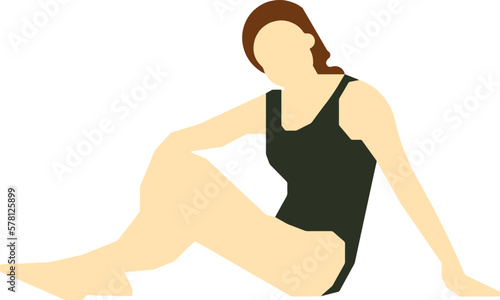 Sitting Woman Silhouette in Bathing Suit 1