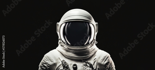 Portrait of astronaut floating in space. Generative AI.