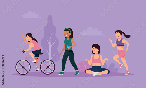 group of female athletes