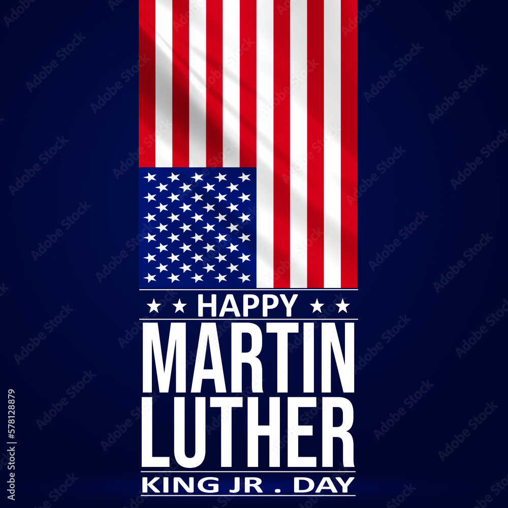 Happy Martin Luther King Jr. Day Background Latest Design with Waving Flag and stars. United States of America Patriotic backdrop