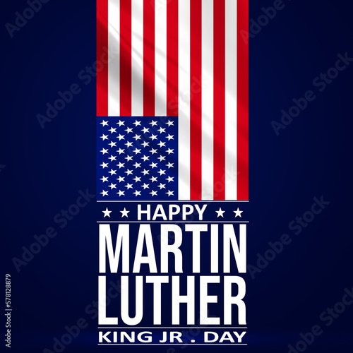 Happy Martin Luther King Jr. Day Background Latest Design with Waving Flag and stars. United States of America Patriotic backdrop