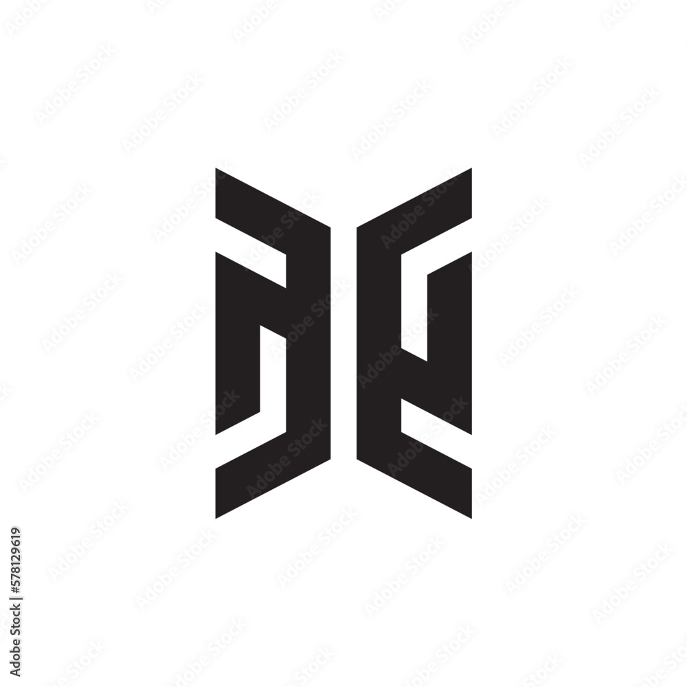 Initial letter n modern futuristic logo icon vector