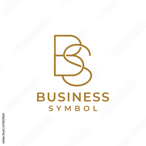 BS letter monogram identity logo for your business or brand. Alphabet initial symbol vector