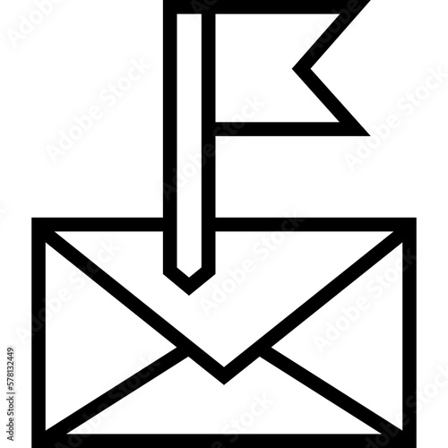 Email Flag Line Icon