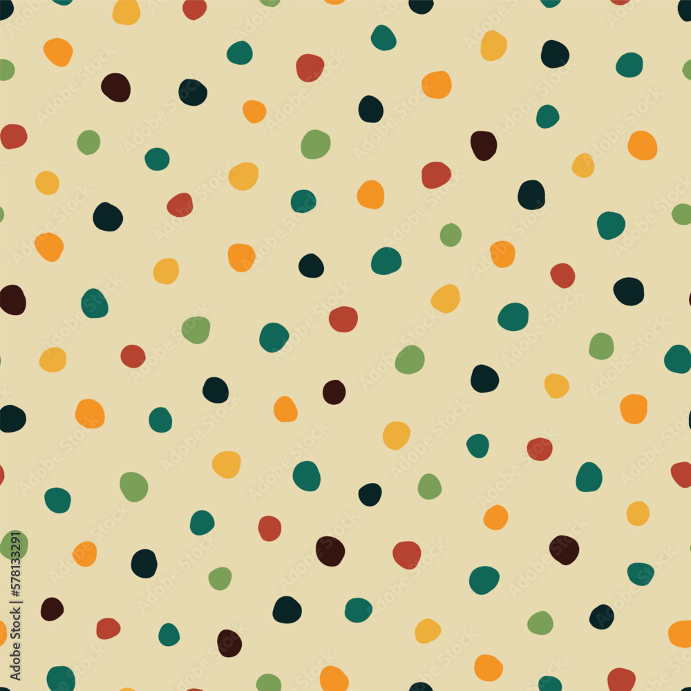 Colorful Polka Dot Seamless Vector Repeat Pattern