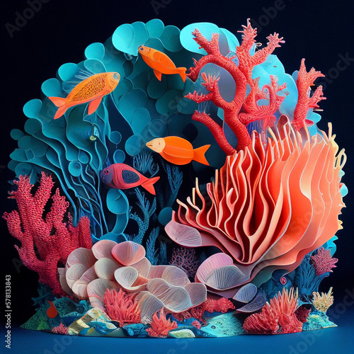 Beautiful Paper Coral Reef A Peaceful and Tranquil Underwater Wonderland