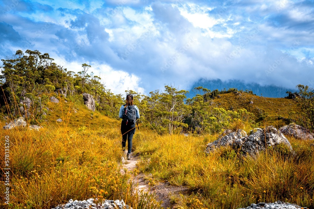 hiker in the mountains