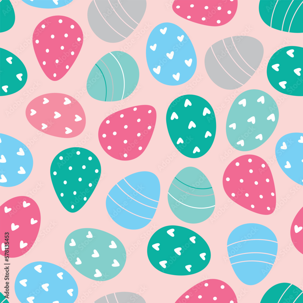 Easter festive pattern with eggs. Easter seamless background Easter festive pattern with eggs. Easter seamless background