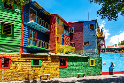 Colorful buildings in Caminito street in La Boca at Buenos Aires, Argentina. photo