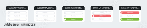 Guess my favorite vector icon. Template social media quiz. Vector illustration