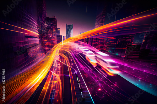 Smart metropolis with lightning-fast information highways . Generative AI