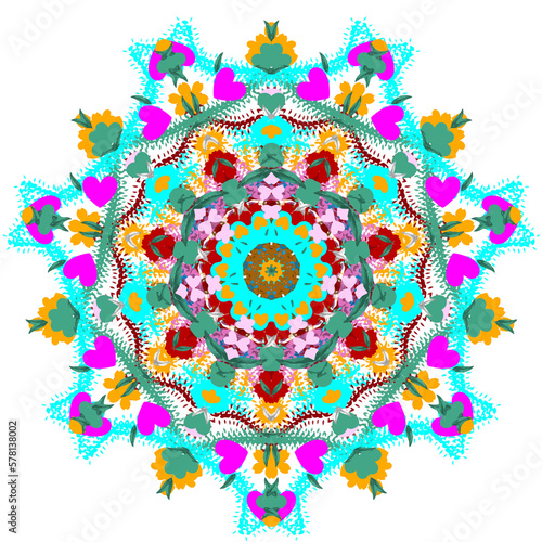 Luxury ornamental mandala for Henna, Mehndi, tattoo, decoration, Decorative ornament in ethnic oriental style, Template for textiles, curtains, clothes, shirts, scarves, pillows, and wallpaper.
