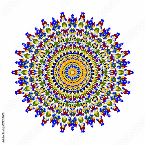Luxury ornamental mandala for Henna, Mehndi, tattoo, decoration, Decorative ornament in ethnic oriental style, Template for textiles, curtains, clothes, shirts, scarves, pillows, and wallpaper.

