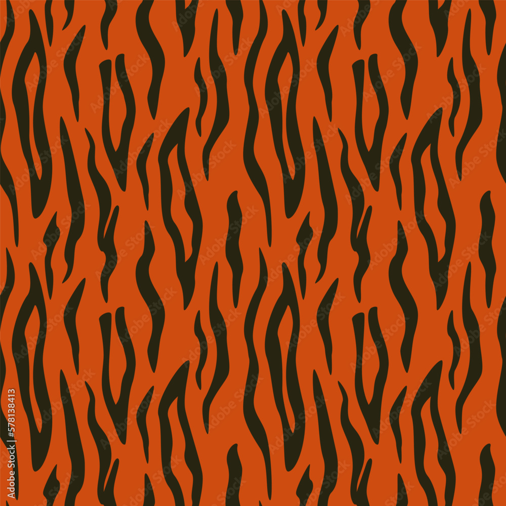 Tiger seamless pattern. Vector repeating background. EPS10.
