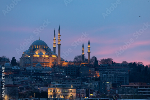 Suleymaniye Mosque Drone Photo, Fatih Istanbul, Turkey	