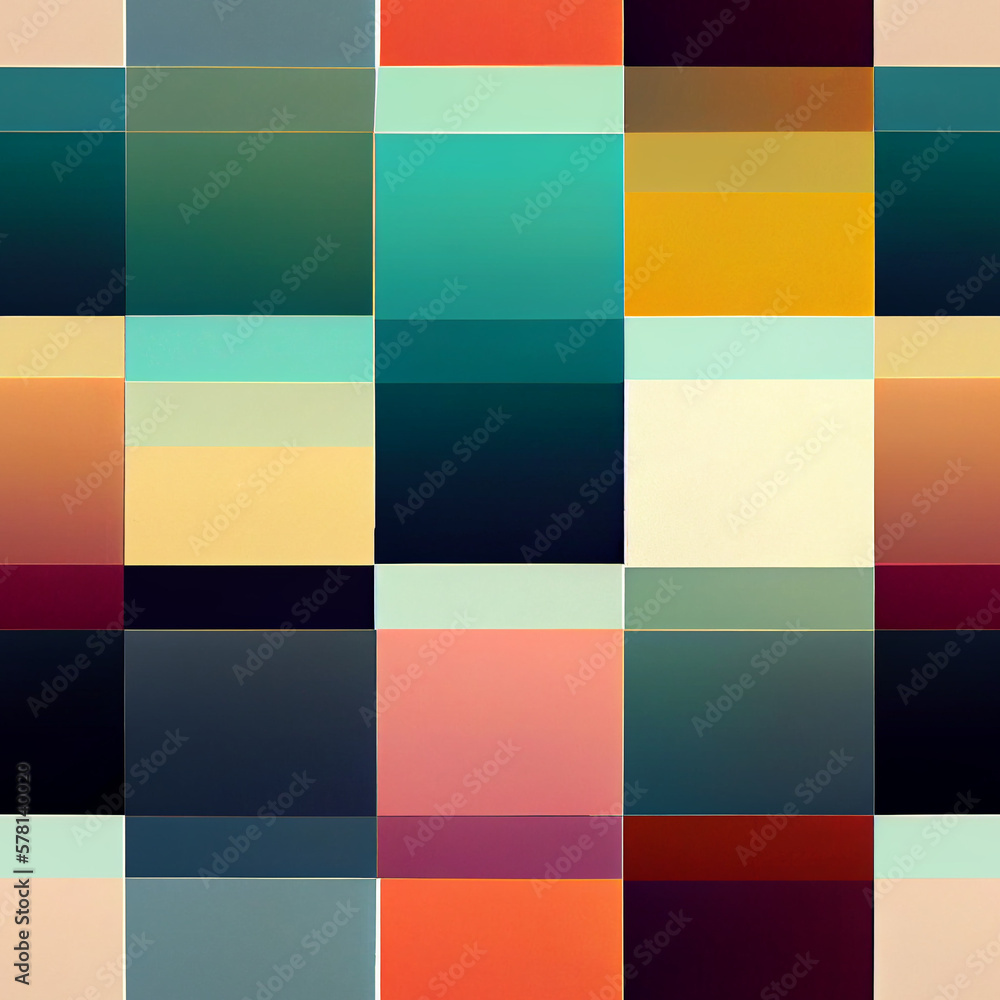 Seamless abstract geometric background pattern with pastel colors. AI Generative Art.