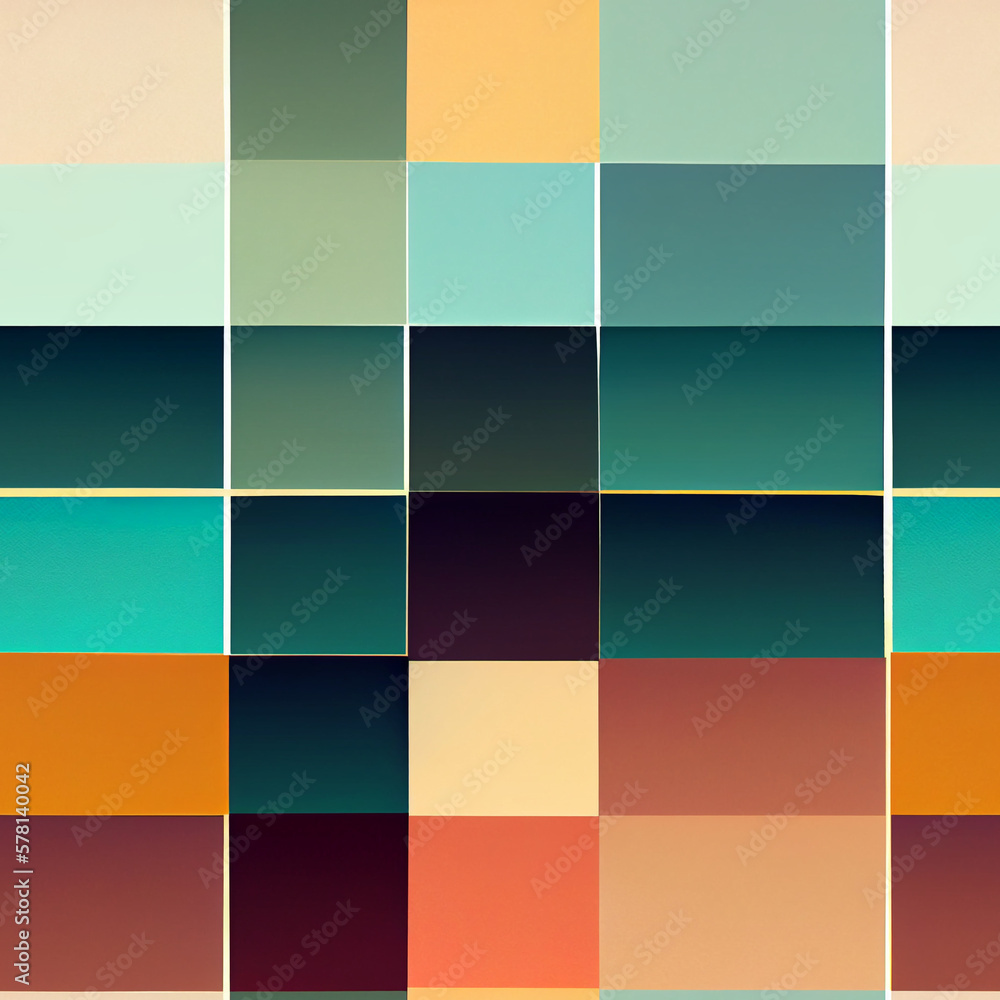 Seamless abstract geometric background pattern with pastel colors. AI Generative Art.