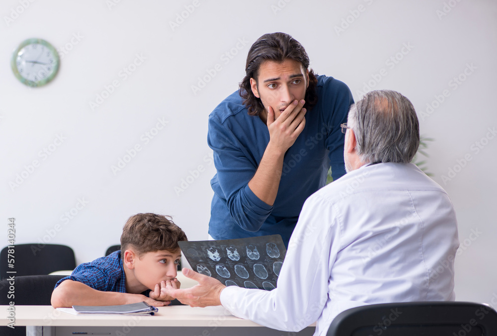 Young boy visiting doctor in hospital Young boy visiting doctor in hospital