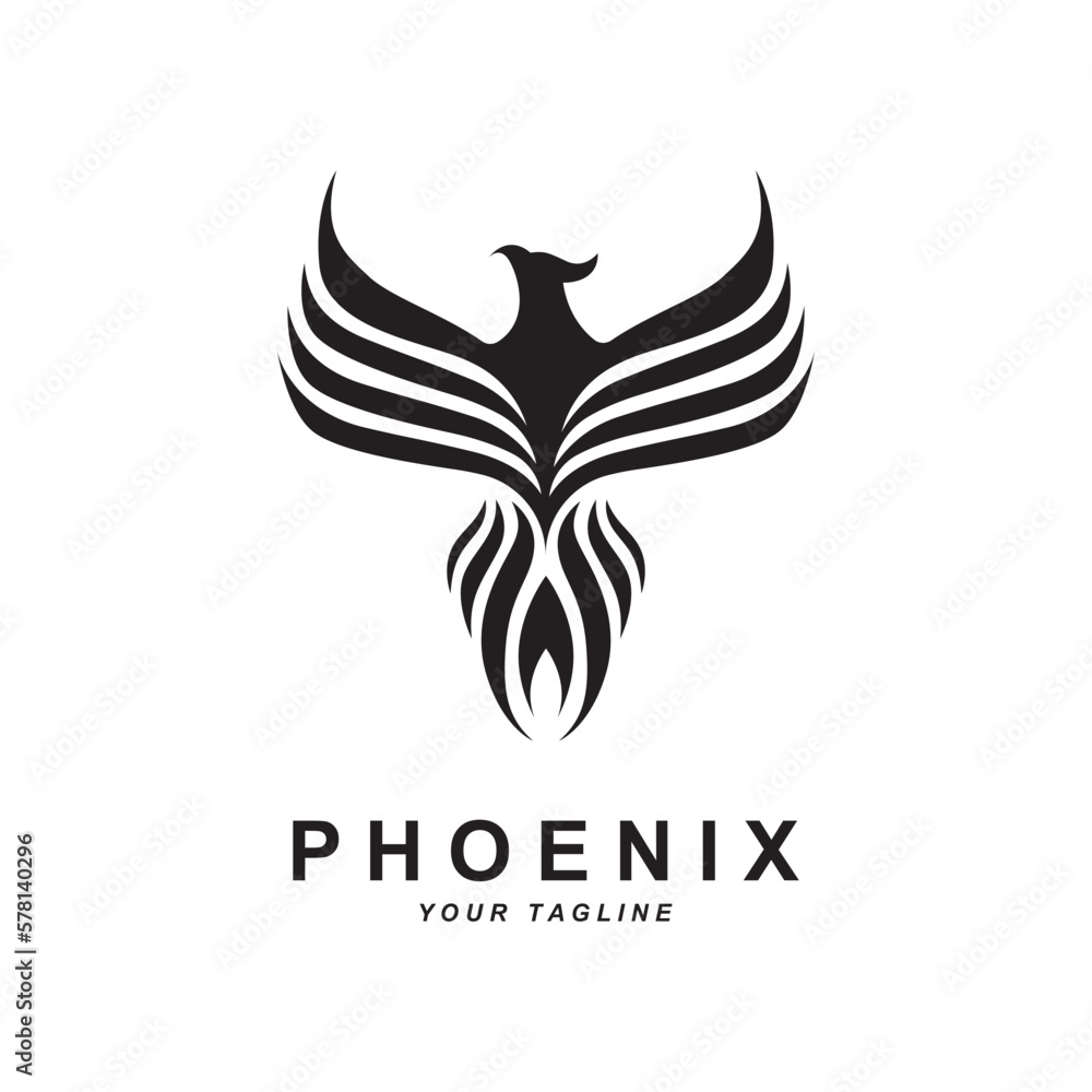 Phoenix logo icon, vector illustration, template design, brand company Phoenix logo icon, vector illustration, template design, brand company