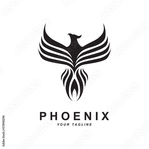 Phoenix logo icon  vector illustration  template design  brand company