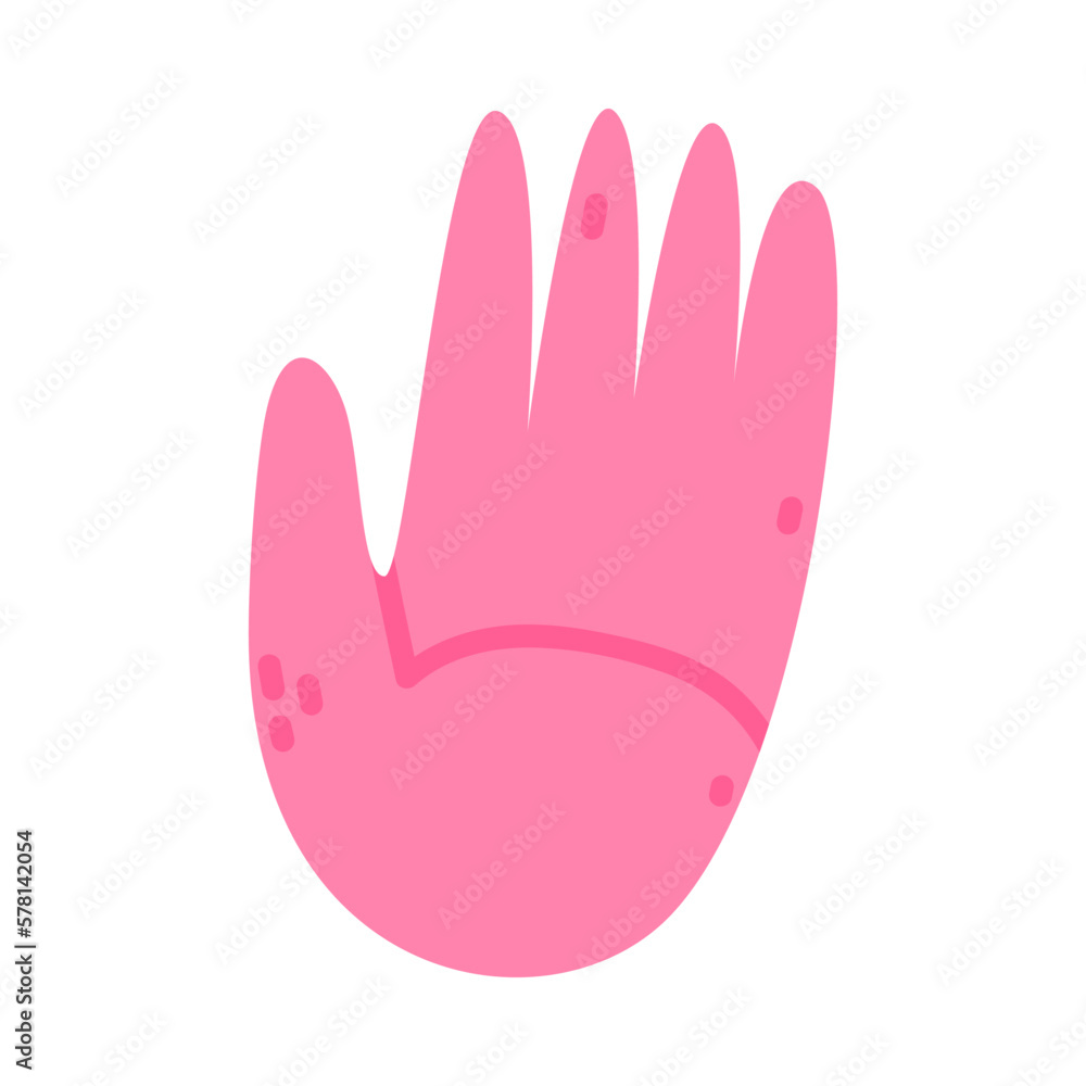 Pink Palm Hand Gesture as Creative Element Isolated on White Background Vector Illustration Pink Palm Hand Gesture as Creative Element Isolated on White Background Vector Illustration