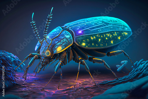Insecte bioluminescent - Générative IA © Concept Photo Studio