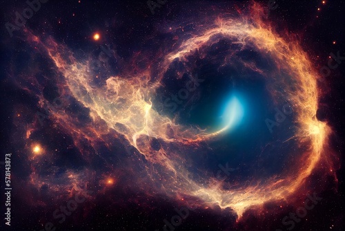 vue d'artiste d'une étoile à neutron ou d'une supernova dans l'univers- generative ai