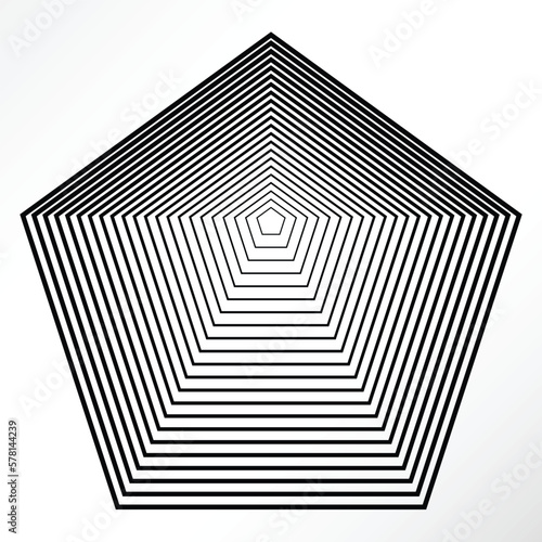 Minimalist vector of pentagon lines.