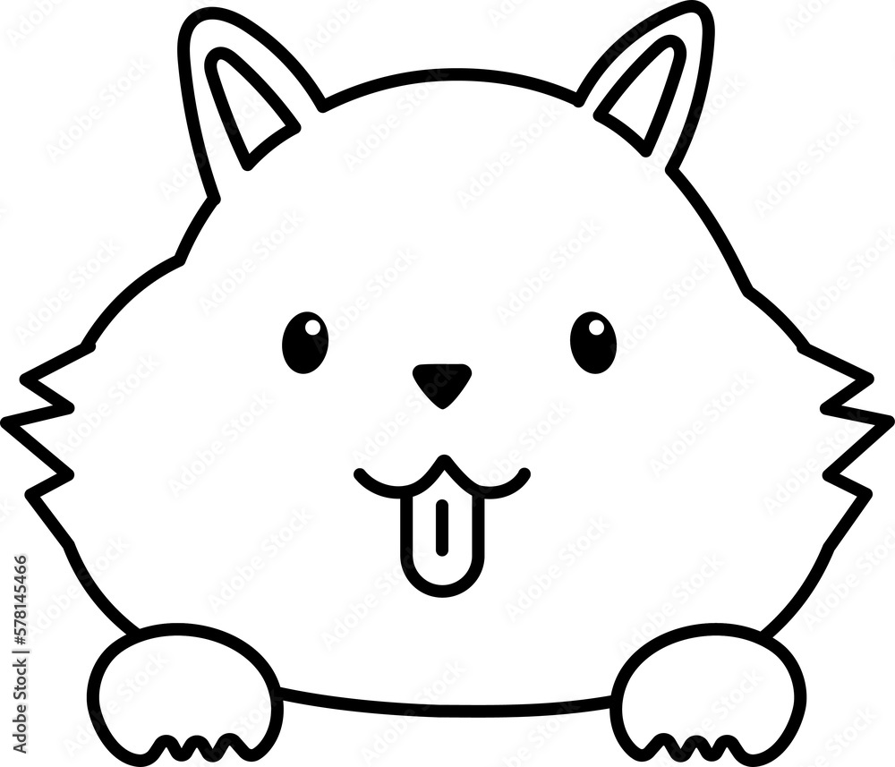 Dog cute drawing isolated