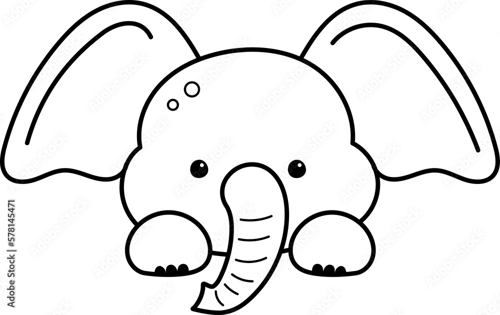 Elephant drawing isolated Elephant drawing isolated