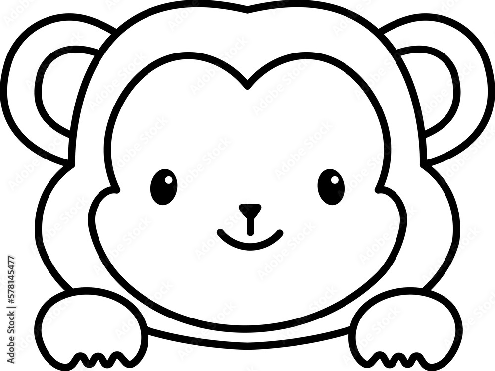 Monkey drawing isolated Monkey drawing isolated