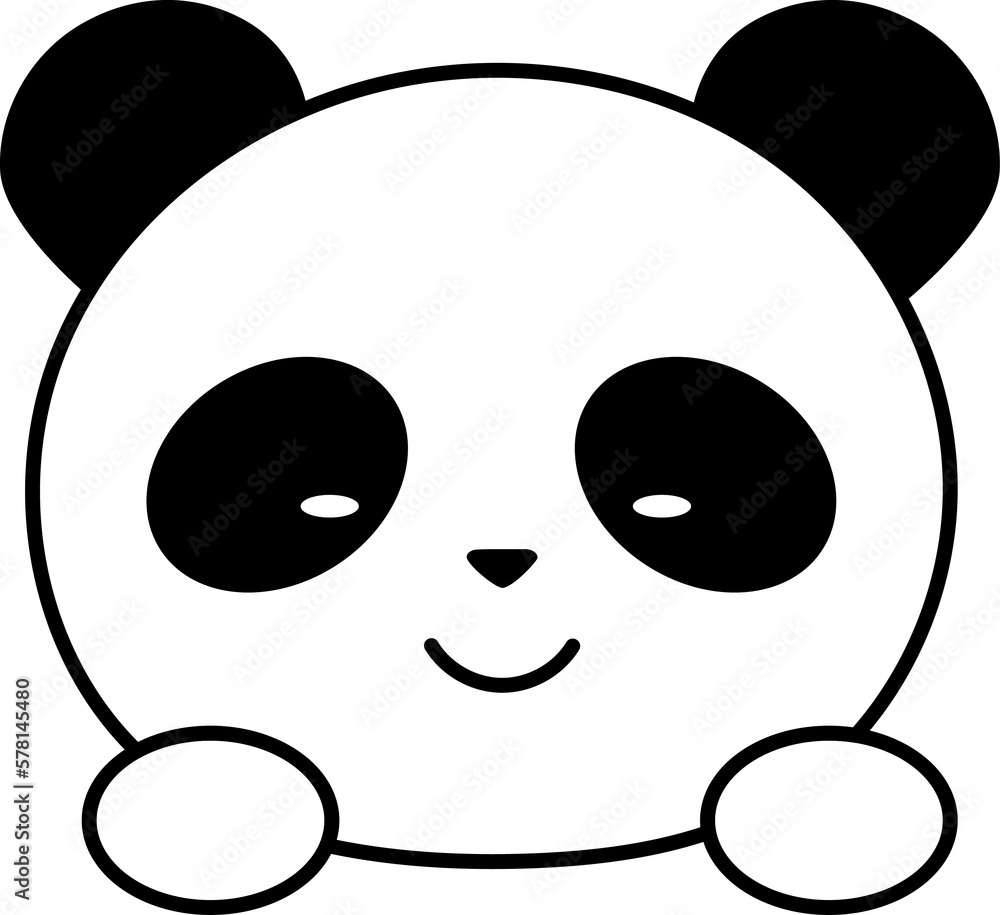 Panda drawing isolated Panda drawing isolated