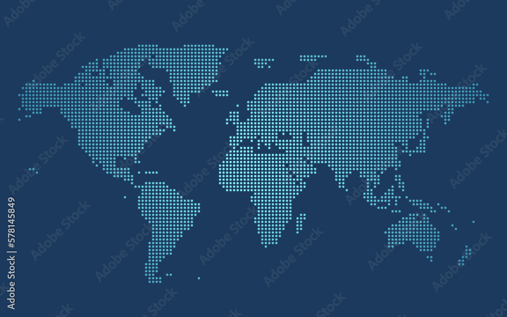 Dotted Gradient World Map Global Geography Vector Dotted Gradient World Map Global Geography Vector