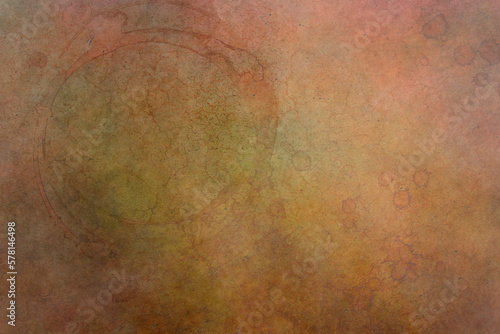 Golden Background with Circular Stain and Splatters on Concrete