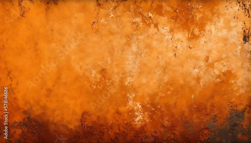 Dark rusty orange toned background, Grunge rusty orange background, Texture of decorative plaster on a concrete wall, rusty orange texture of rough grained surface