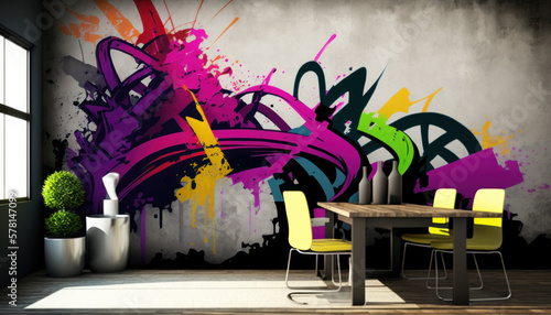 graffiti wall painting street art Generative AI, Generativ, KI