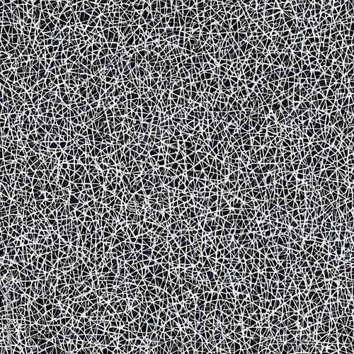 Spider web texture, pattern with random abstract cross grid, black and white. Generative AI.