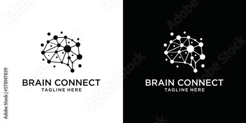 brain vector logo design and connection technology icon vector illustration modern technology brain design template