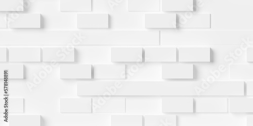 Random offset white cube boxes or bricks block background wallpaper banner template