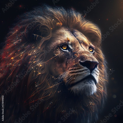Portrait of a lion - AI technology
