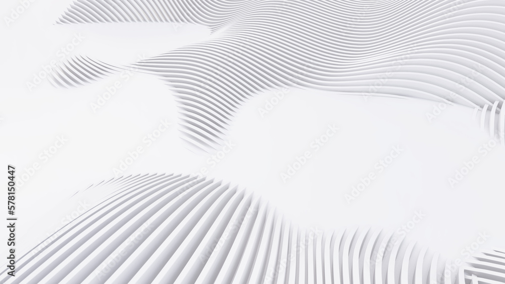 Abstract Curved Shapes. White Circular Background. Abstract Curved Shapes. White Circular Background.