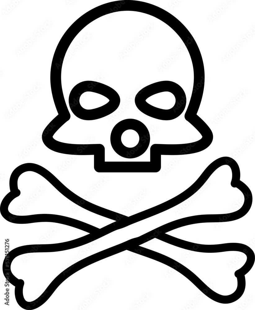 Skull and crossbones line icon. vector illustration on white background..eps Skull and crossbones line icon. vector illustration on white background..eps