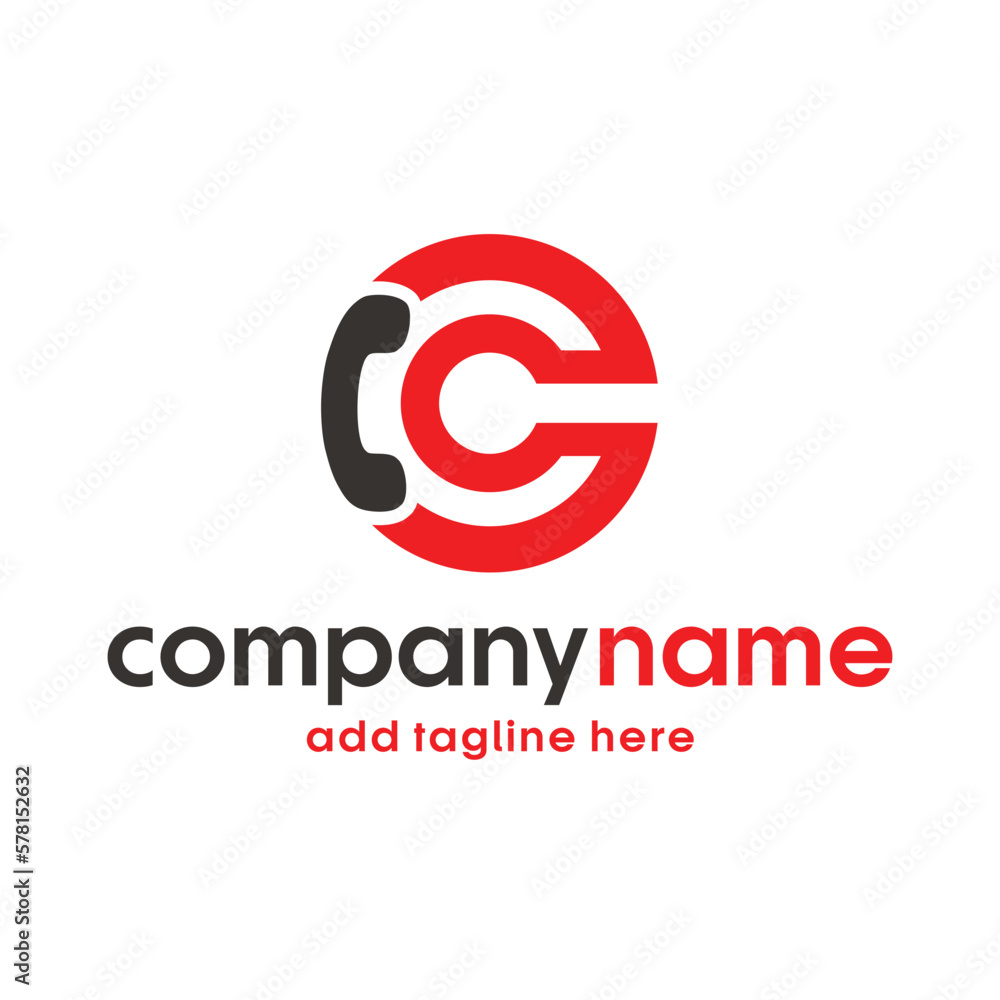 C with phone or call symbol. C with phone or call symbol.