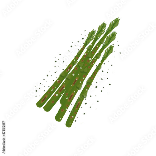 Vector Illustration Logo of a Bunch of Parboiled Green Asparagus