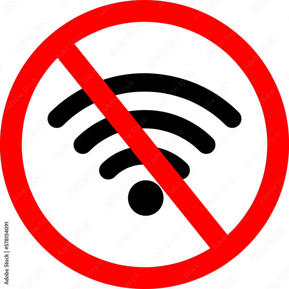 No Wifi sign illustration on white background..eps No Wifi sign illustration on white background..eps