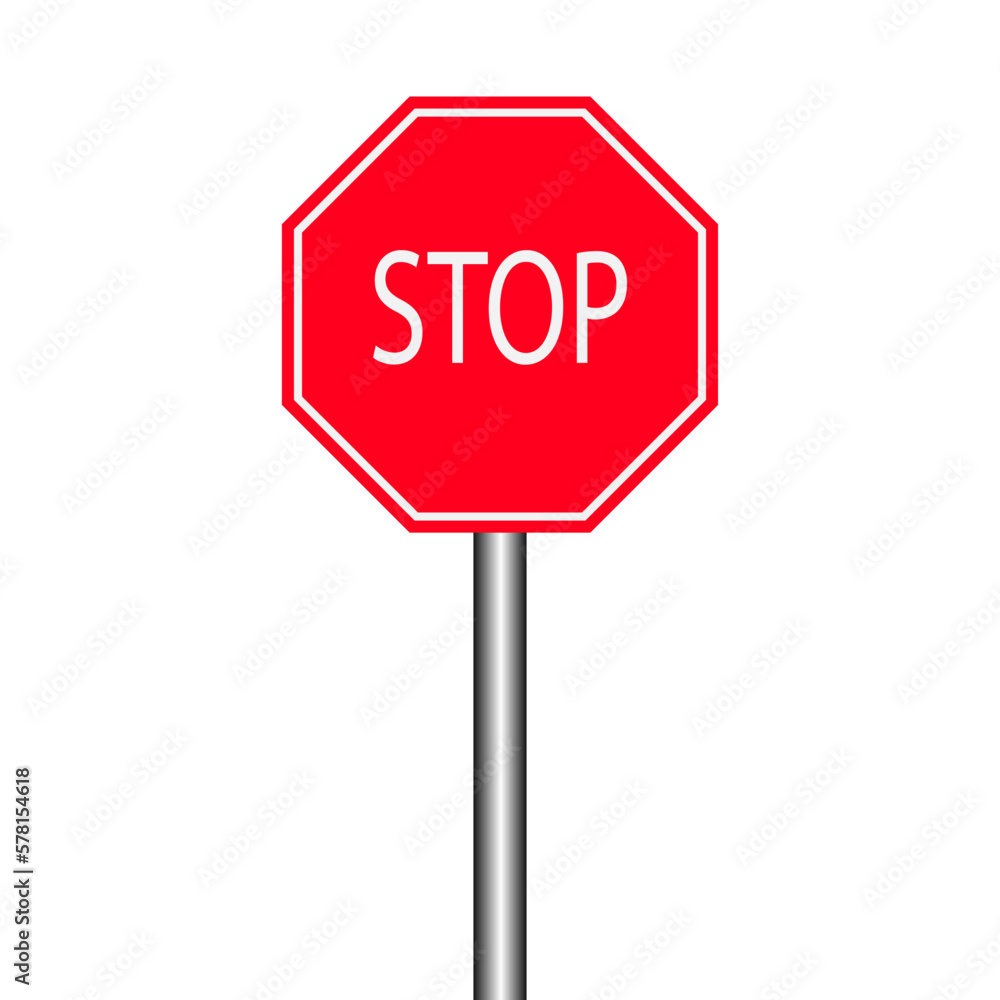 stop sign isolated on white